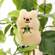 MOCHITOWN Kiki Quokka 迷你鑰匙圈 包包吊飾 娃娃, 16cm, Happi(奶油色), 1個