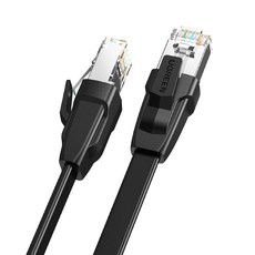UGREEN 綠聯 40 Gigabit CAT8 扁平式 Giga 網路線 網路纜線 3m, 黑色, 1條