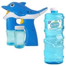 agaplus 海豚泡泡槍+肥皂泡補充裝1000ml, 藍色(泡泡槍)，隨機出貨(補充量)