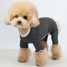 Grooming Dog 狗狗條紋每日小熊四腳衣, 黑色, 1個