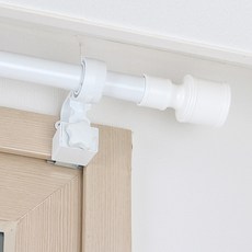세류홈 커튼봉 모던 25mm + 안뚫어고리 봉 세트, 화이트