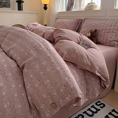 언헤브 플라워 이불커버, O 인디핑크
