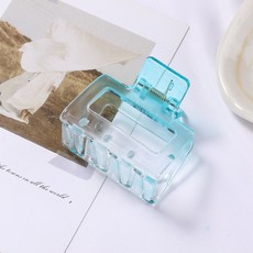 수스다 그라데이션 사각 유광 반달 아크릴 나비 헤어집게핀 252