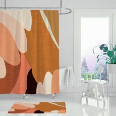 유니크컬러 샤워커튼 TYPE10 180 x 165 cm + 고리 12p, 1세트