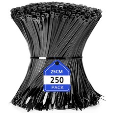 O-ON 高強度大容量超強力中型束線帶 250入, 黑色, 1個