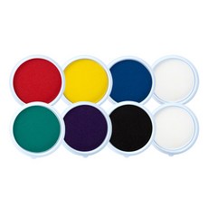 Kes.B 美術教室可水洗巨型印臺8入組 2580, 1套, 紅色, 黃色, 綠色, 藍色, 紫色, 黑色, 素色, 素色