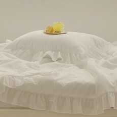 韓國 amante Lily Snow 泡泡紗荷葉邊雙層枕頭套