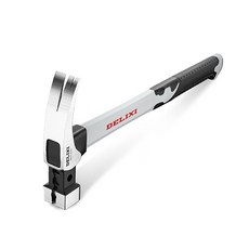 方頭直爪 纖維手柄 多用途高碳鋼鍛造 磁吸釘 雙V鋸齒頭 木工專家用 家用 羊角錘 拔釘鎚 36cm, 1個, 單一商品