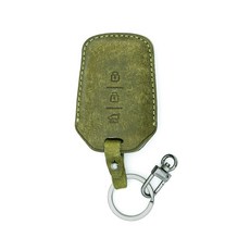 CHAMOA 가죽 스마트키케이스 벨로스터 엑센트 i30 싼타페CM, 올리브+흑니켈사틴, MH103