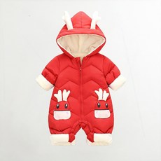 BEBENIZ 鹿角連帽帶襯墊冬季太空服