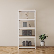 speedrack 免螺絲組裝式鐵製角鋼層架, 白色, 5層