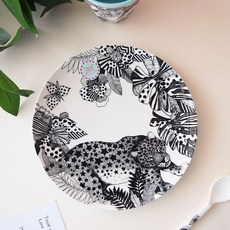 진저 덴마크감성 유아식기 원형 접시 대, 레오파드, 1개