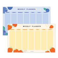 Memo Diary Sweet Berry Berry Weekly Planner 草莓+藍莓套組, 混色