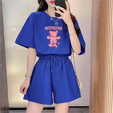 레몬소울 네츠 프린팅 반팔 티셔츠 + 밴딩 반바지 상하의 세트 06580