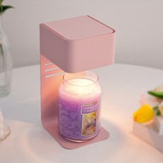 Yankee Candle 大罐蠟燭 + The Sweet 可調光咖啡廳融蠟燈 + 燈泡2入套組, 檸檬薰衣草, 粉紅色