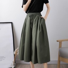 엘쏘 여성용 하이웨스트 루즈핏 치마 바지