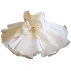 Bebemong Story 女童緞面蝴蝶結洋裝