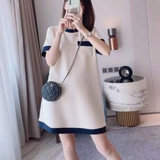 PEONIST 寬鬆口袋短袖連身裙 含大尺碼, 象牙白