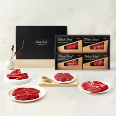 푸드장 미국산 블랙비프 스페셜 부채살 200g + 소갈비살 200g + 척아이롤 200g + 토시살 200g 선물세트, 1세트