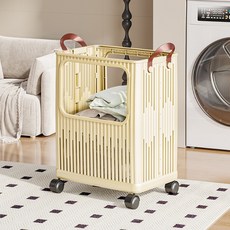 소니오 손잡이 다용도 접이식 빨래바구니, 07 바퀴 크림