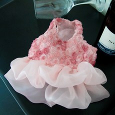 Lanboer 寵物可愛玫瑰洋裝, 粉紅色, 1個