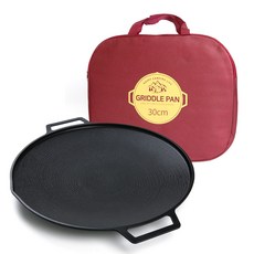 QUEEN SENSE olbia電磁爐適用雙耳鈦合金不沾圓形煎烤盤+手提收納袋, 1套, 30厘米