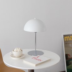 SPiANO 半圓形燈罩式檯燈 SS-2520T, 鉻+白