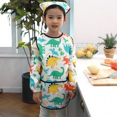 bebe chouette 孩童烹飪用網眼防水圍裙+頭巾+伸縮扣+袖套