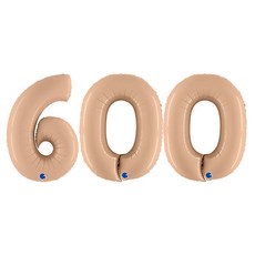 GRABO 拿鐵色大號數字鋁箔氣球 600, 單一顏色, 1套