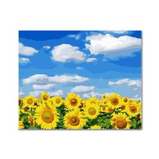 ADICO DIY 寶石十字繡 藍天與向日葵 50 x 40 cm BH12, 混合色