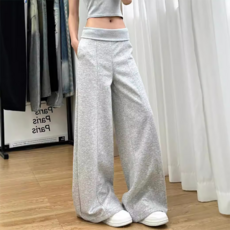 피어니스트 여성용 하이웨스트 루즈핏 핀턱 와이드 밴딩 팬츠