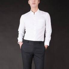 lxt 男士寬版迷你領修身襯衫