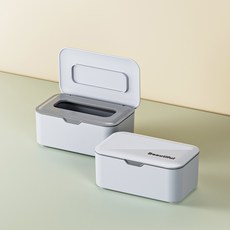 矽膠環濕紙巾盒, 2個, 灰色