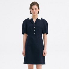 OLIVE DES OLIVE 撞色領愛心亮點連身裙