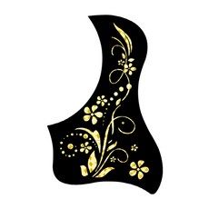 Oledi吉他撥片護板 金色花朵, 1個