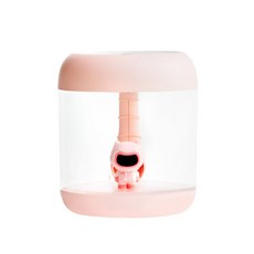 우주인 무선형 미니 가습기 350ml, Secret-HDF, 핑크