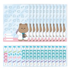 워너디스 할수있어 동물 칭찬 스티커판 12p + 스티커 12p 세트, 양치를 해요, 1세트