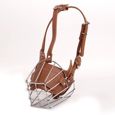 Aroi 皮革可調式狗嘴套 L, 棕色, 1個