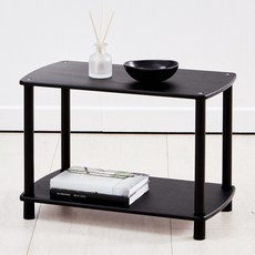 KUTSUWA HiLiNE 藝廊圓角方形層架, 黑色, 2層