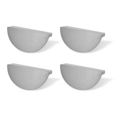 EASYWAY 2孔半月形銀色家具把手, 4個