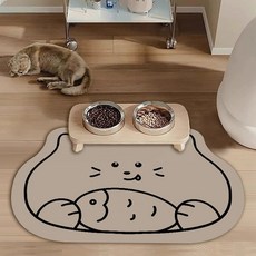 Oliwell 貓咪寵物餐墊 30 x 40 cm, 1個, 淺棕色