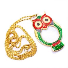 Mihwabujang 時尚項鍊攜帶式放大鏡 貓頭鷹款, 1個, 單品