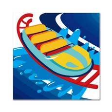 ADICO 帆布 DIY 名畫繪製 滑水道 25 x 25 cm, 混合色, 1個