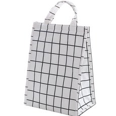 格紋保溫袋, 白色格子, 1個