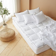 라뽐므 리플라워 구스이불 한겨울용 + 노르빅 토퍼 + 베개커버 세트, 드라이로즈(이불), 어반화이트(토퍼, 베개커버)