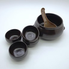 옹기종기 馬格利酒4人份甕碗 + 咚咚酒杯4入 + 瓢杓組合 B, 單一顏色, 1套