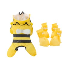 Carno 卡諾 韓國 蜜蜂雨衣 + 雨靴 套裝, 黃色