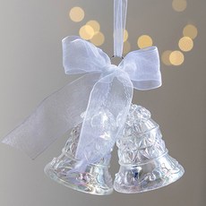 Home Flow透明的極光色聖誕樹裝飾緞帶鈴鐺, 極光透明, 1個