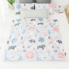 BEAUTE HOUSE 四季一體式睡毯+枕頭, 動物款 藍色