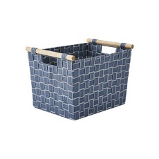 LocknLock 樂扣樂扣 木握柄收納籃 LHI215, 藍色